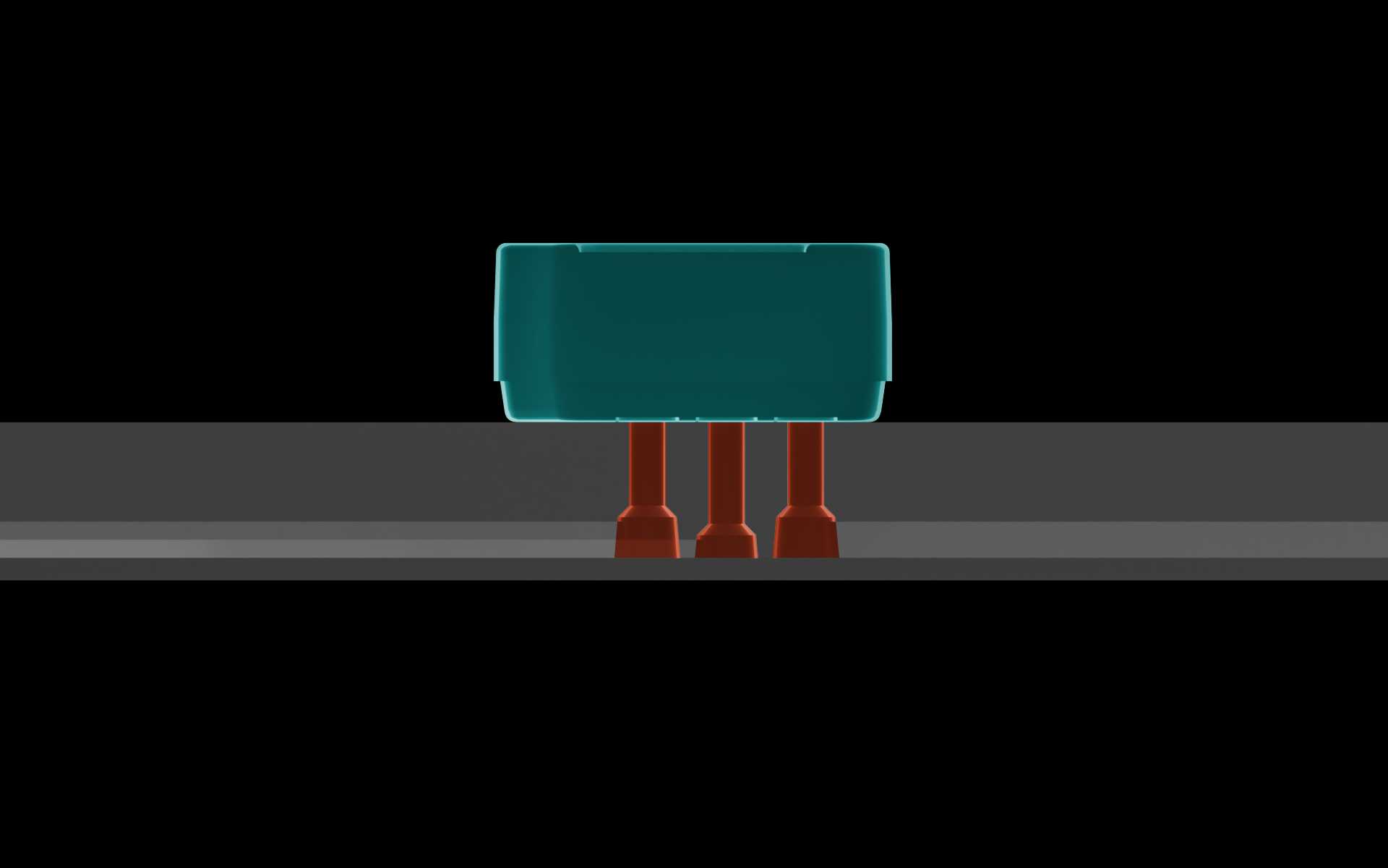 Side cross-section of the MV-1 microvalve on a microfluidic device. The 3 vias underneath the MV-1 are highlighted.
